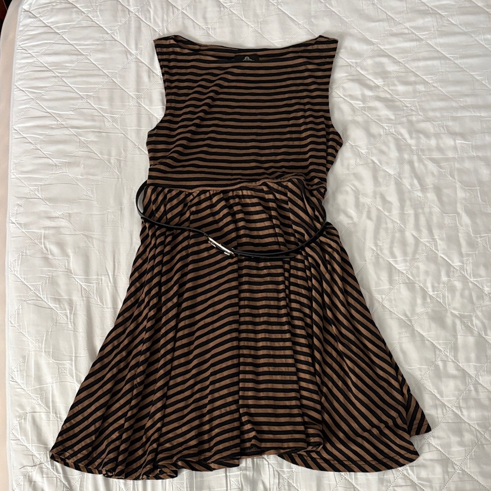 Angie Black and Brown Striped Dress